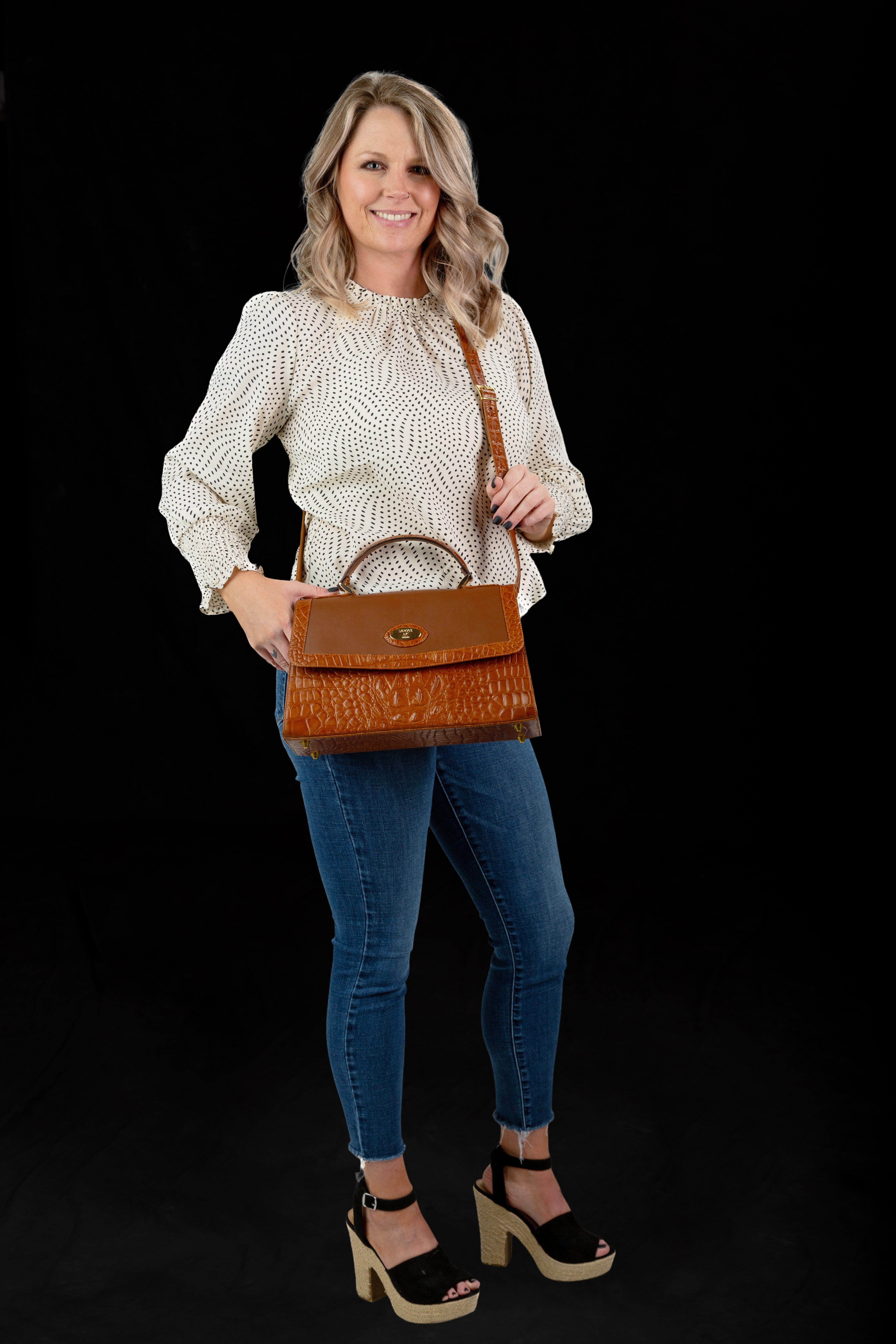 Aline Croco Camel/Gold