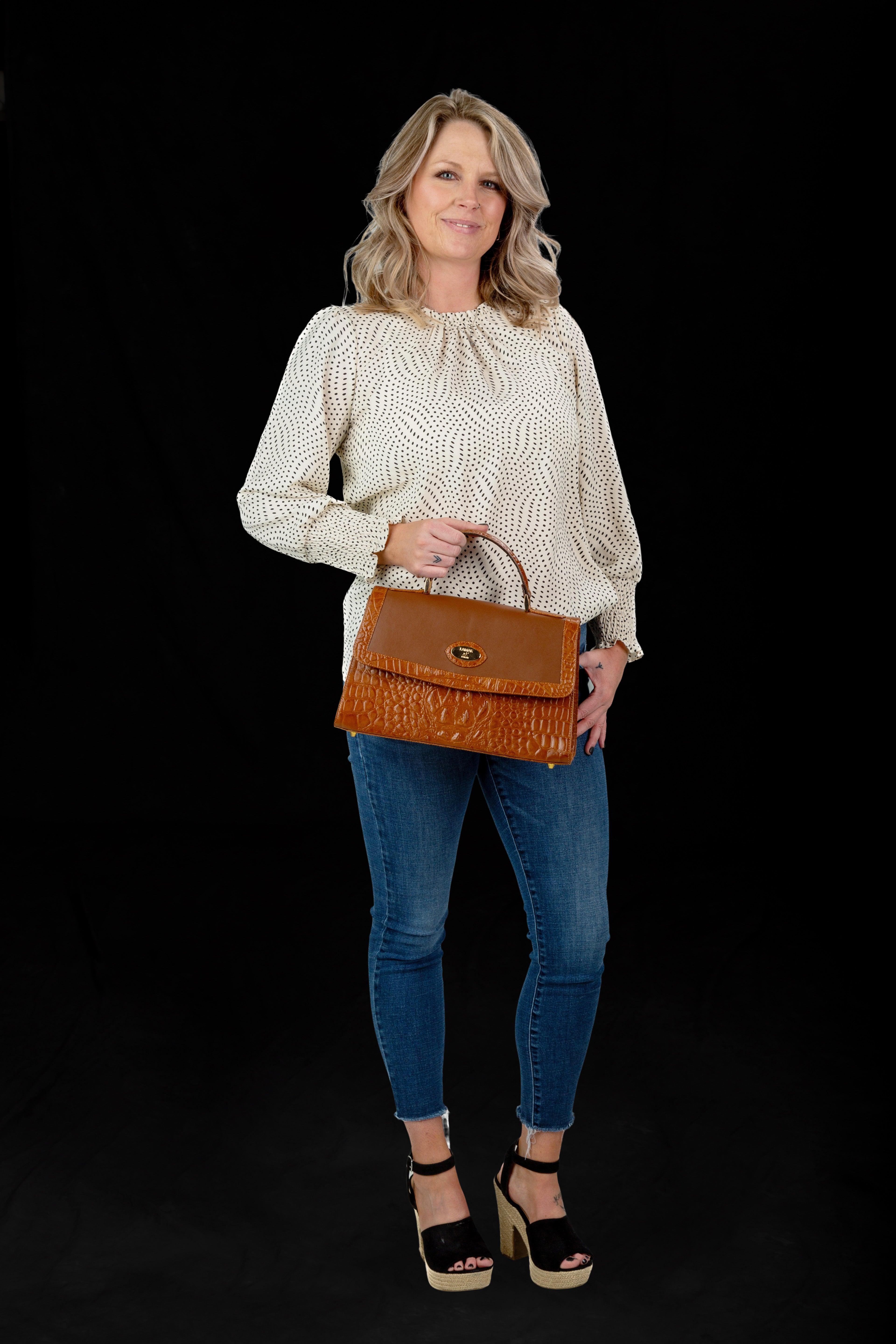 Aline Croco Camel/Gold