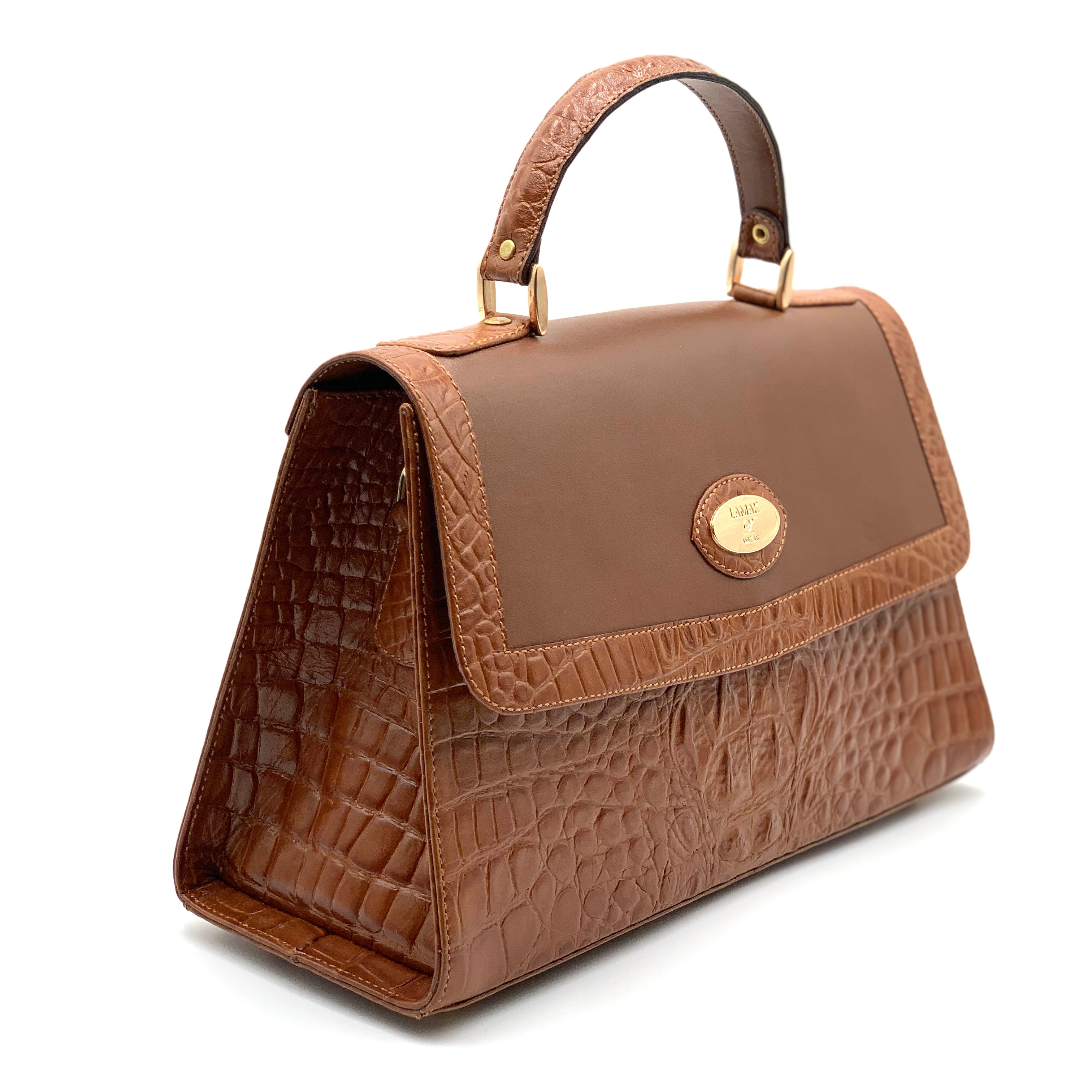 Aline Croco Camel/Gold