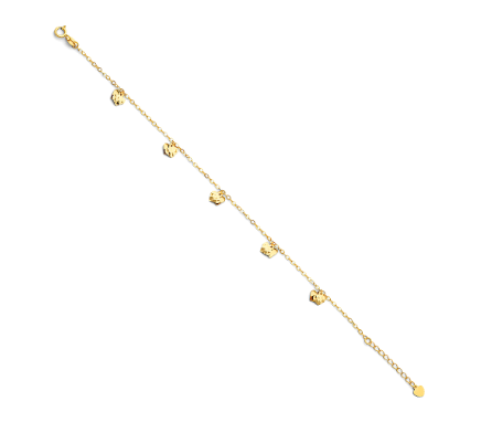 14K Yellow Gold Light Anklet - 9 Inch