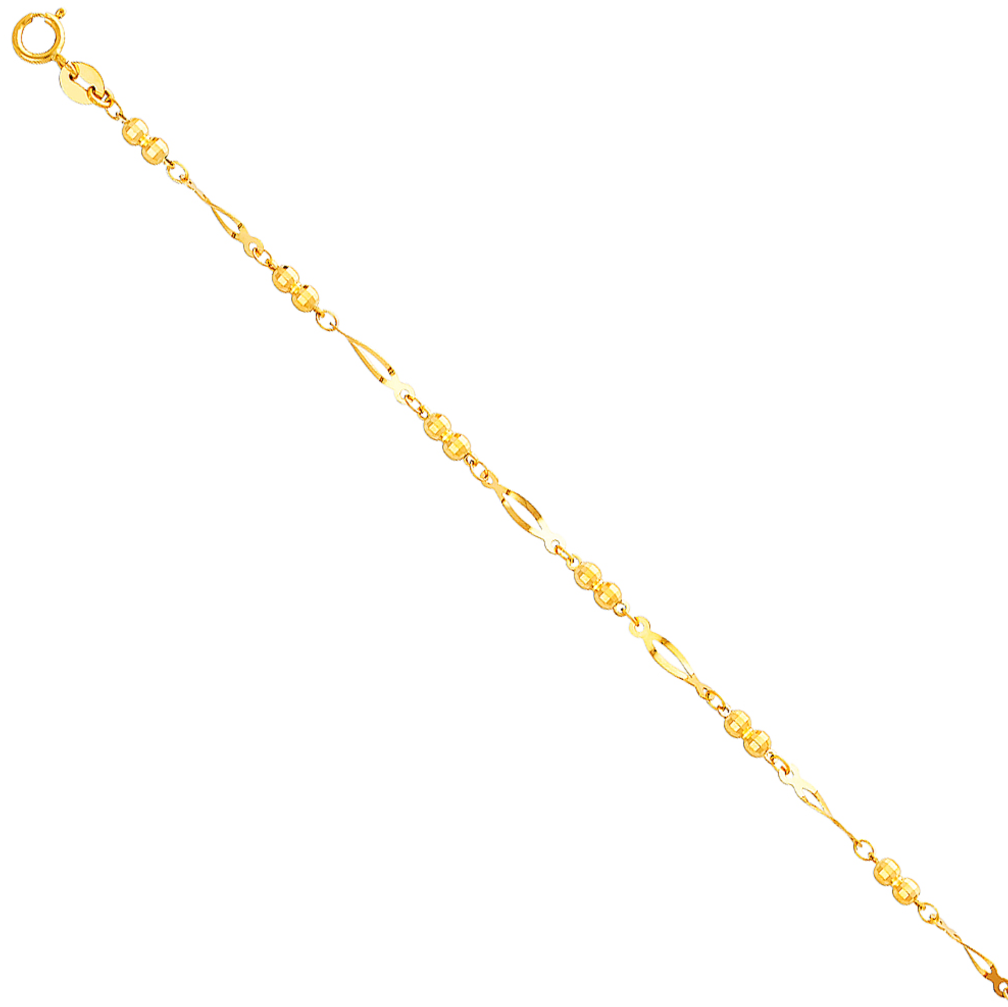 14K Yellow Gold Light Bracelet & Anklet - 9 Inch