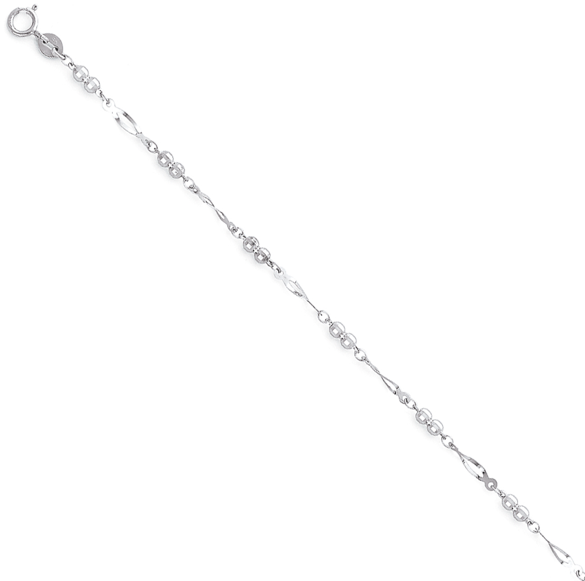 14K White Gold Anklet