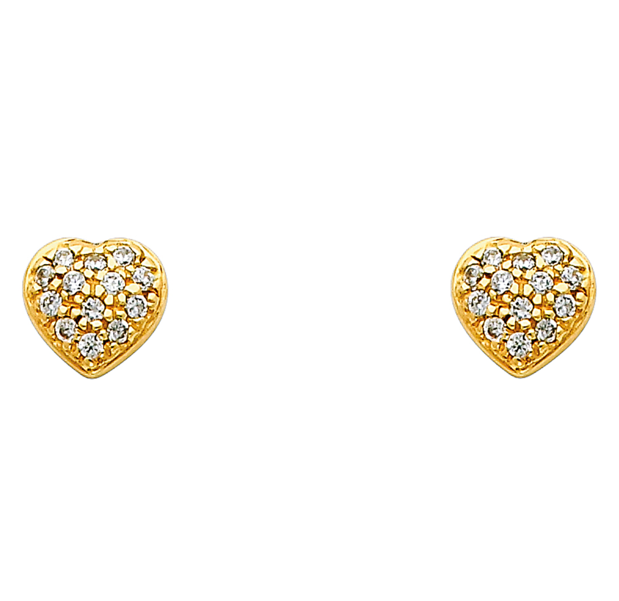 14KY Heart CZ Earrings