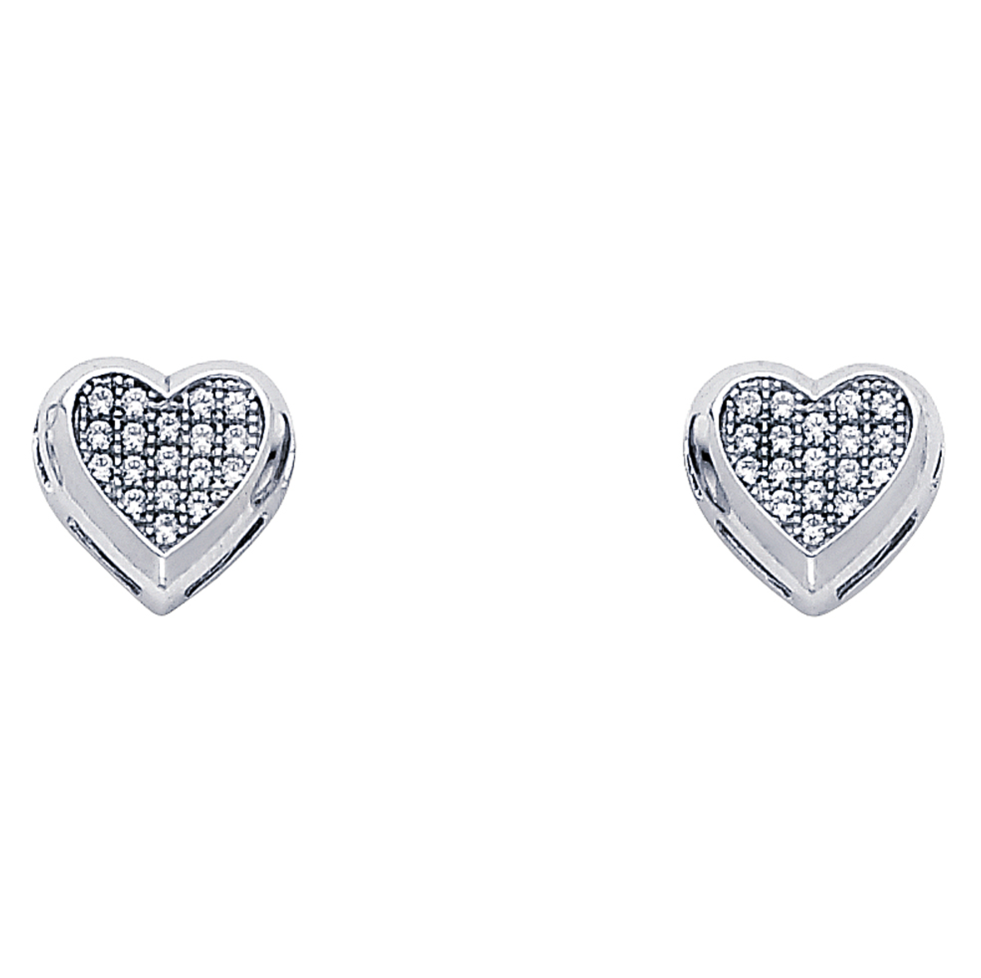 14KW Heart CZ Earrings