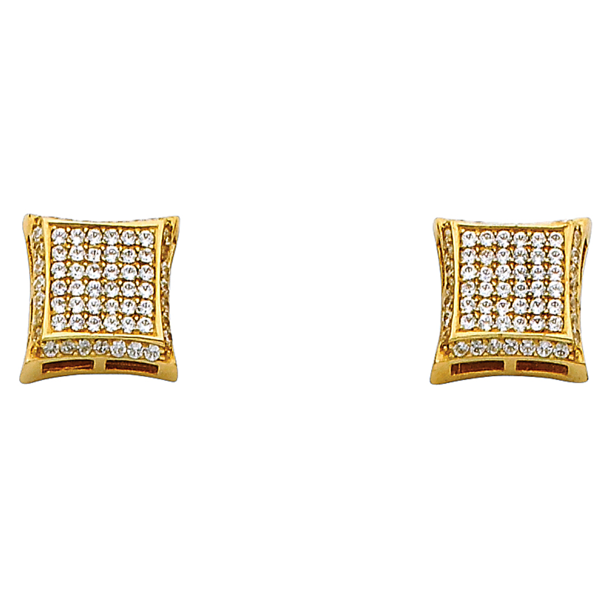 14KY Square CZ Earrings