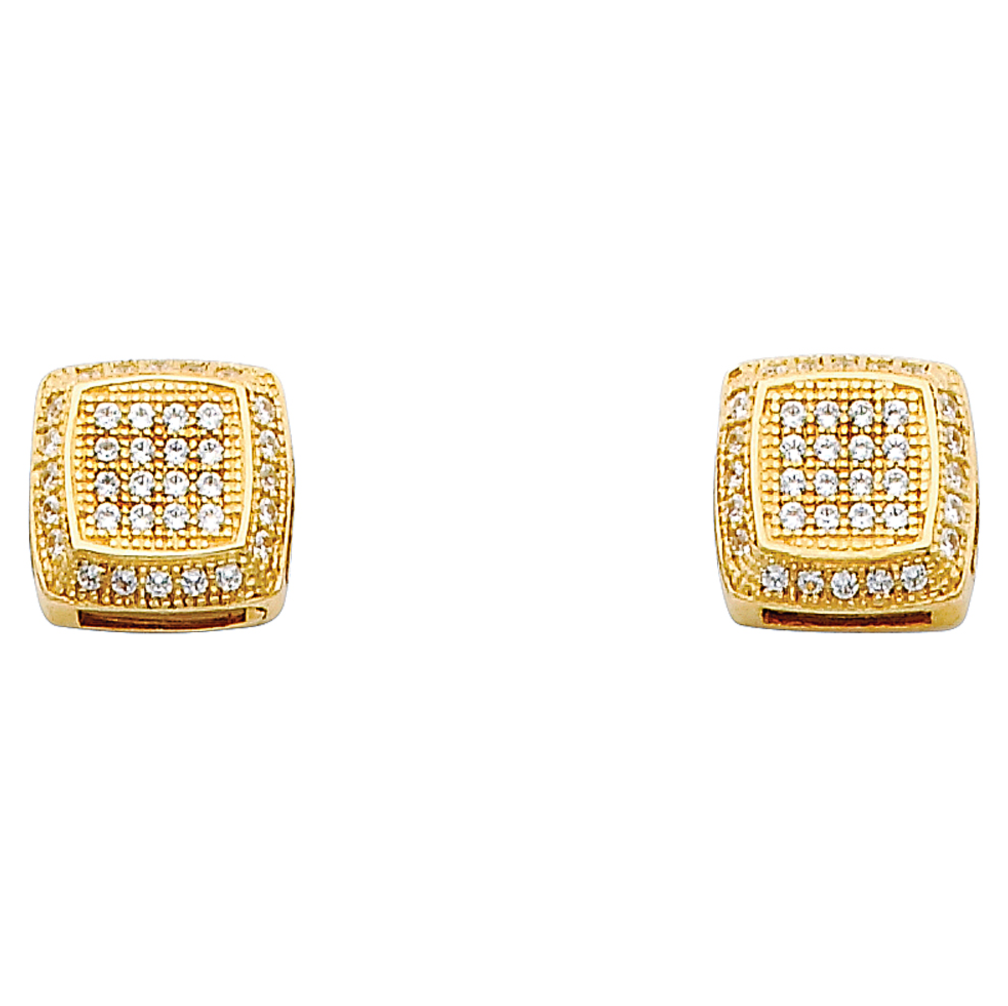 14KY Square CZ Earrings
