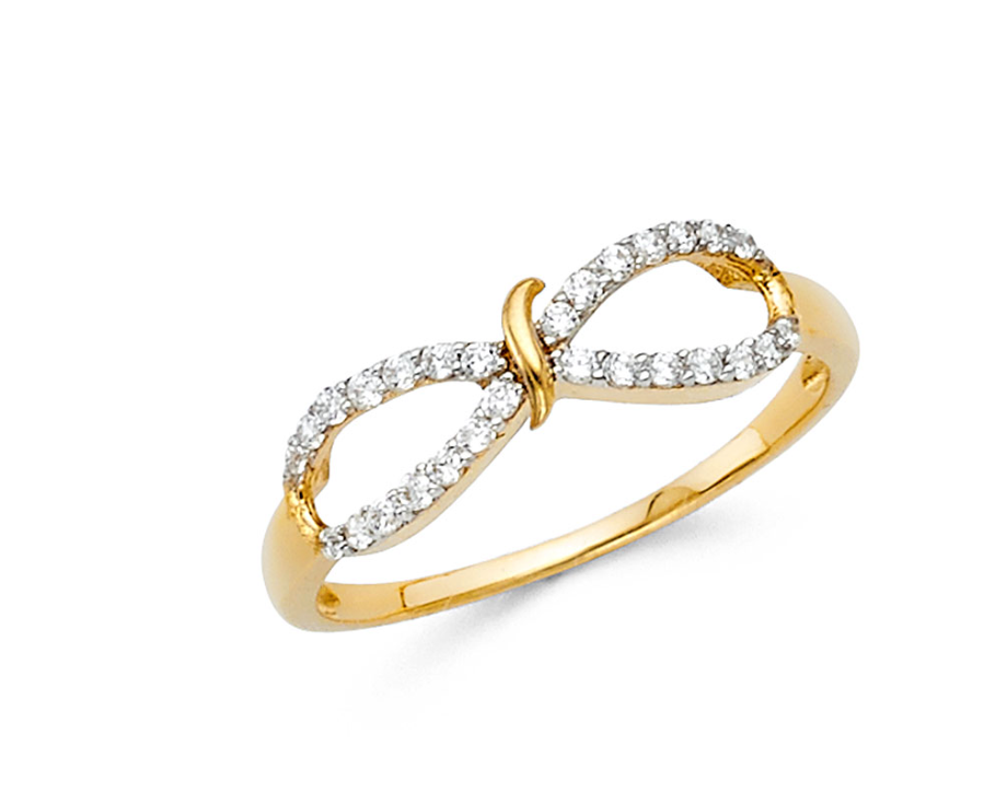 14KY 2T CZ Fancy Ring