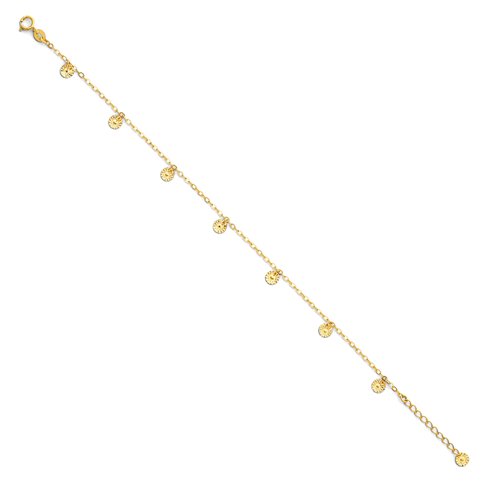 14K Yellow Gold Light Anklet - 9 Inch