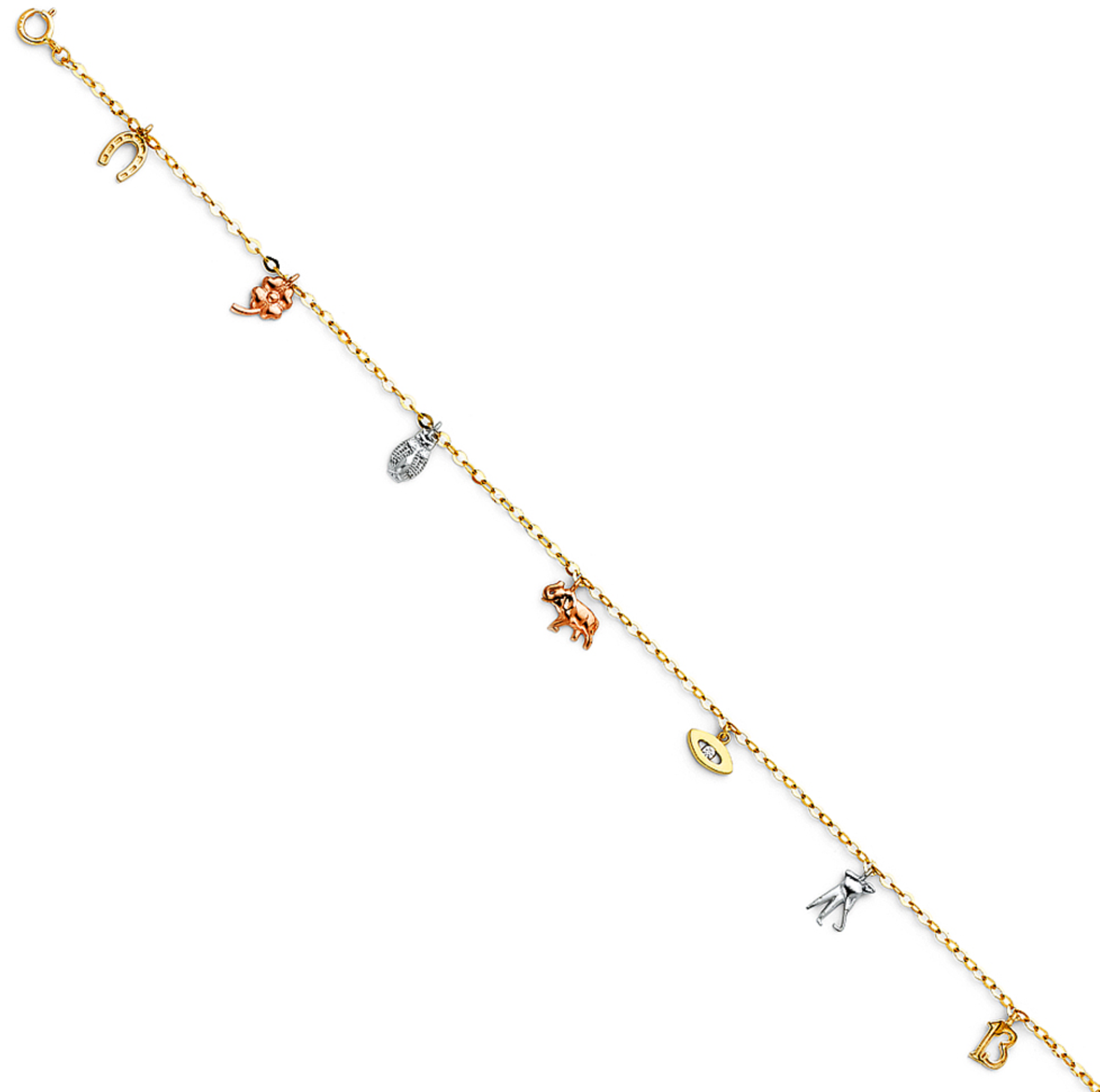 14K 3C Lucky Anklet