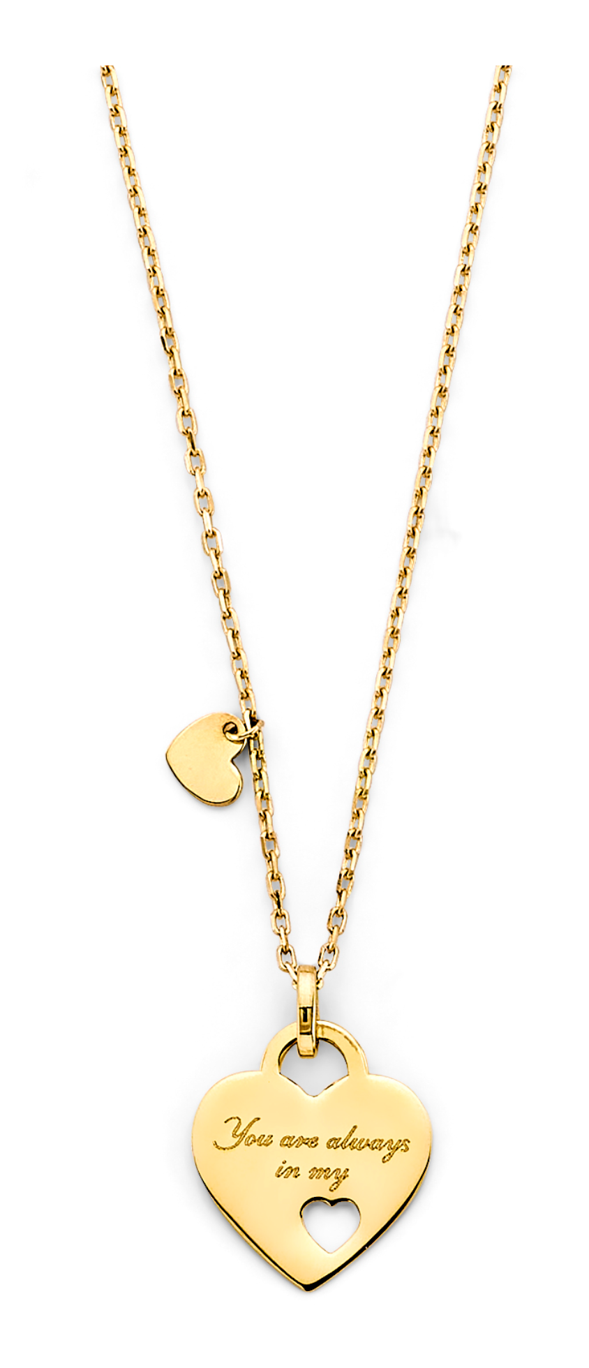 14K Yellow Gold 'You Are Always in My Heart' Necklace