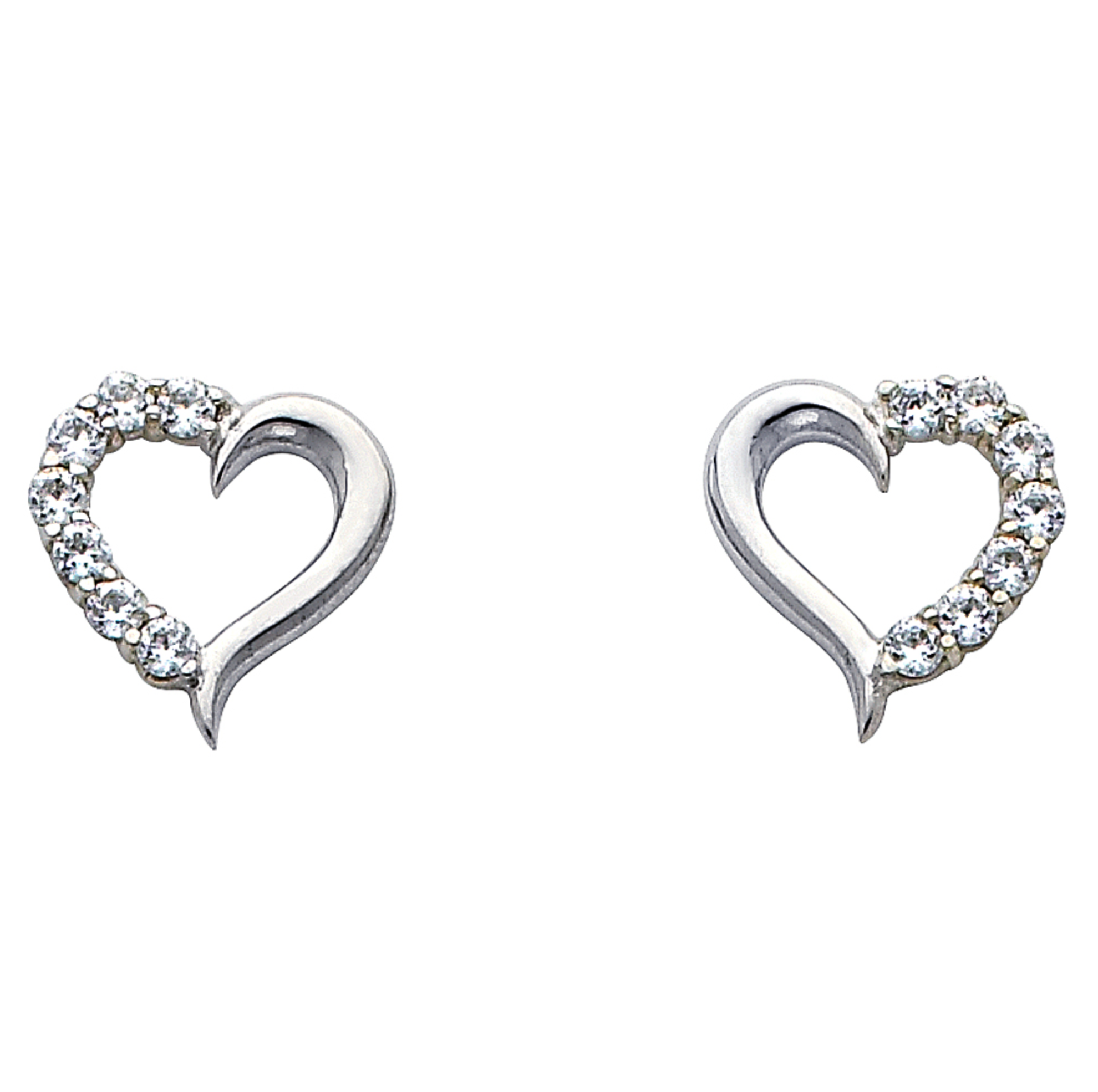 14KW Heart CZ Earrings